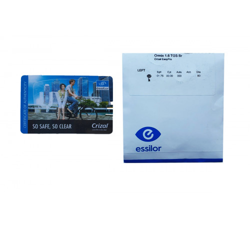 Лінзи для окулярів Essilor 1.6 ORMIX Transitions GEN S Brown/Grey Crizal Easy Pro Astigmatic