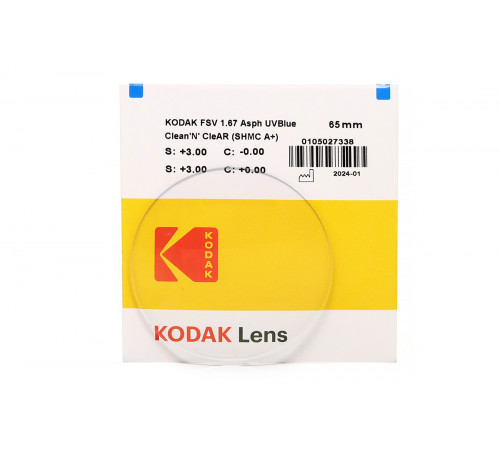 Линзы для очков KODAK 1.67 AS Clean’N’CleAR Blue UV