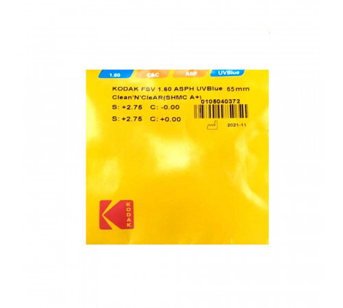 Линзы для очков Kodak AS 1.6 Clean’N’CleAR Blue UV Astigmatic