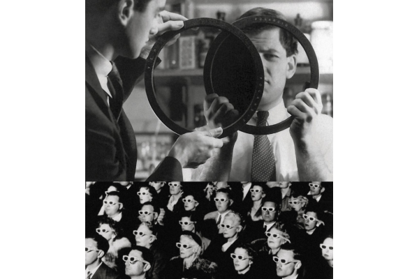 1940-ві роки. РЕВОЛЮЦІЙНІ РОКИ. Новий спосіб бачити світ.  У 1939 році Ленд революціонізує світ кіно: нові окуляри з поляризованими лінзами стають стандартом для 3D-фільмів.  Polaroid, один з перших брендів, що виробляляє спеціалізовані моделі, які  почин