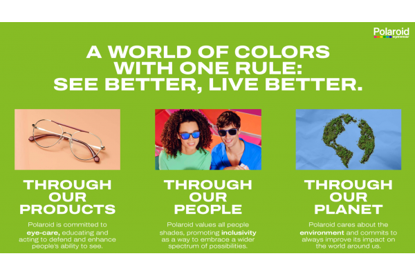 ВАЖЛИВЕ  ПРАВИЛО: БАЧИТИ КРАЩЕ — ЖИТИ КРАЩЕ. ЧЕРЕЗ НАШІ ПРОДУКТИ. Polaroid прагне піклуватися про зір, навчати та діяти, щоб захищати й покращувати здатність людей бачити. ЧЕРЕЗ НАШИХ ЛЮДЕЙ. Polaroid цінує різноманіття людей, підтримуючи інклюзивність, як